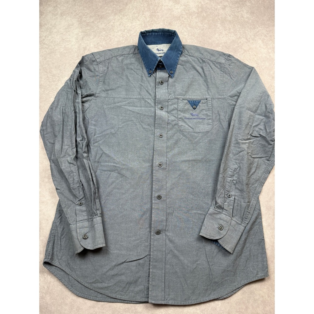 Men's Two-Tone Button-Down Shirt - Blue